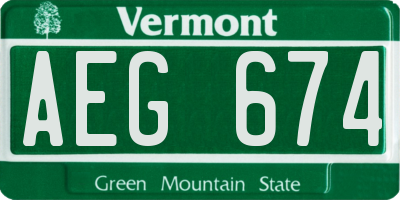 VT license plate AEG674