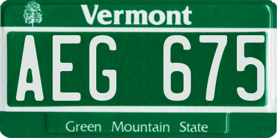 VT license plate AEG675