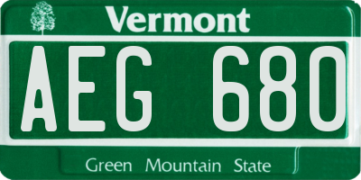 VT license plate AEG680