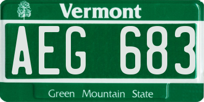 VT license plate AEG683