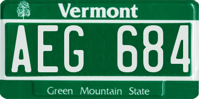 VT license plate AEG684