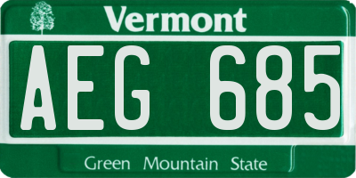 VT license plate AEG685