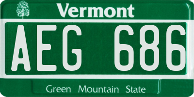VT license plate AEG686
