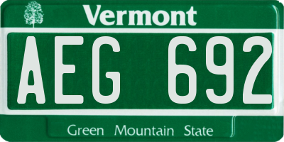 VT license plate AEG692