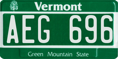 VT license plate AEG696