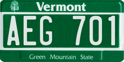 VT license plate AEG701
