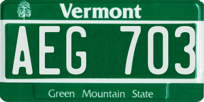 VT license plate AEG703