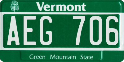 VT license plate AEG706