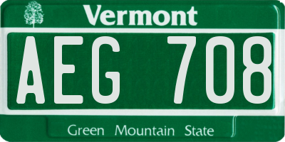 VT license plate AEG708