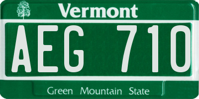 VT license plate AEG710