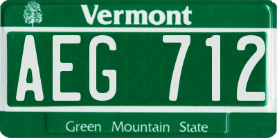 VT license plate AEG712