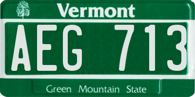 VT license plate AEG713