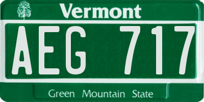 VT license plate AEG717