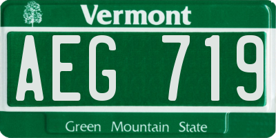 VT license plate AEG719