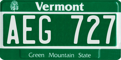 VT license plate AEG727