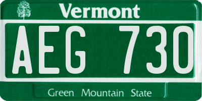 VT license plate AEG730