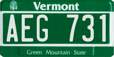 VT license plate AEG731