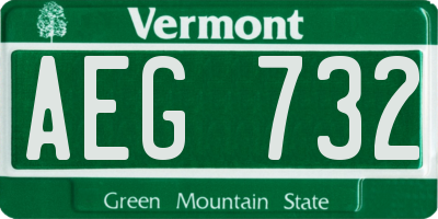 VT license plate AEG732