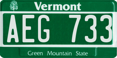 VT license plate AEG733