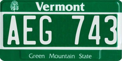 VT license plate AEG743