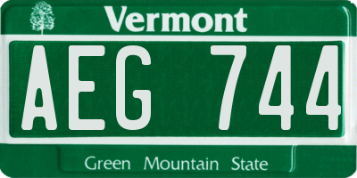 VT license plate AEG744