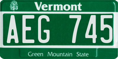 VT license plate AEG745