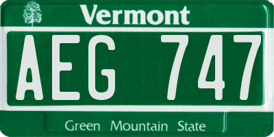VT license plate AEG747