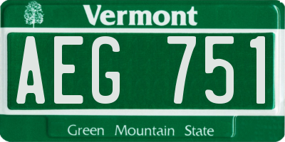 VT license plate AEG751