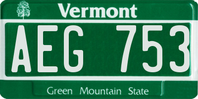 VT license plate AEG753