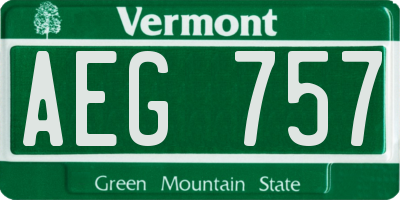 VT license plate AEG757