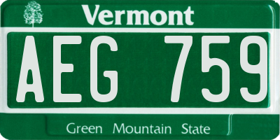 VT license plate AEG759