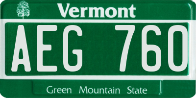 VT license plate AEG760