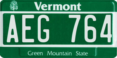 VT license plate AEG764