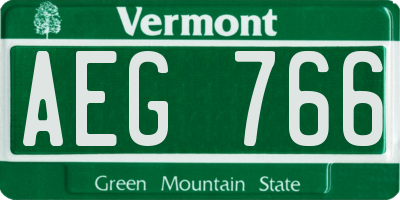 VT license plate AEG766