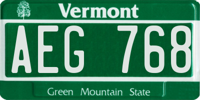 VT license plate AEG768