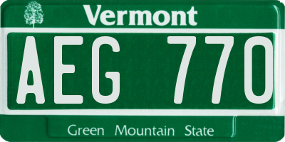 VT license plate AEG770