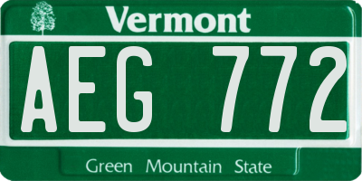VT license plate AEG772