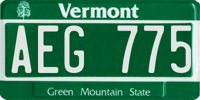 VT license plate AEG775