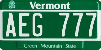 VT license plate AEG777