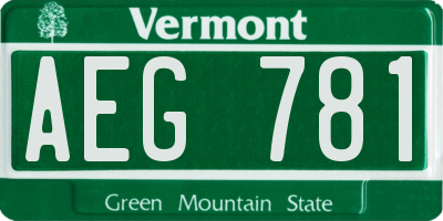 VT license plate AEG781