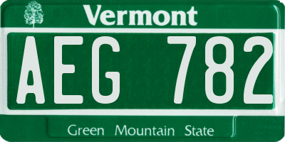 VT license plate AEG782