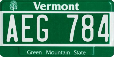 VT license plate AEG784