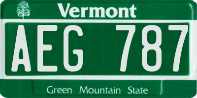 VT license plate AEG787