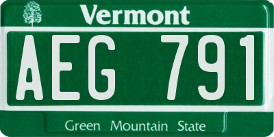 VT license plate AEG791
