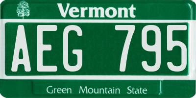 VT license plate AEG795