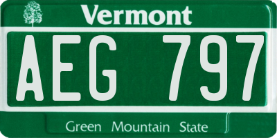 VT license plate AEG797