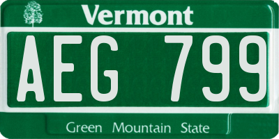 VT license plate AEG799
