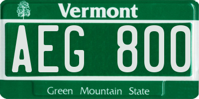 VT license plate AEG800