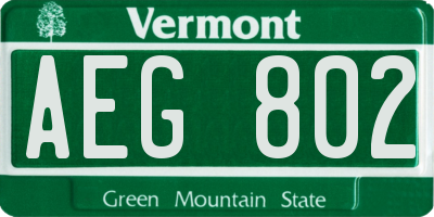 VT license plate AEG802