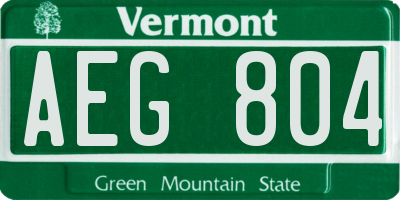 VT license plate AEG804